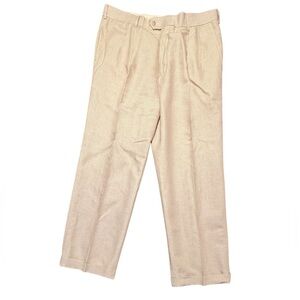 Bobby Jones Tan/Khaki micro stripe Linen/Cotton Golf Chino Pants Size 36